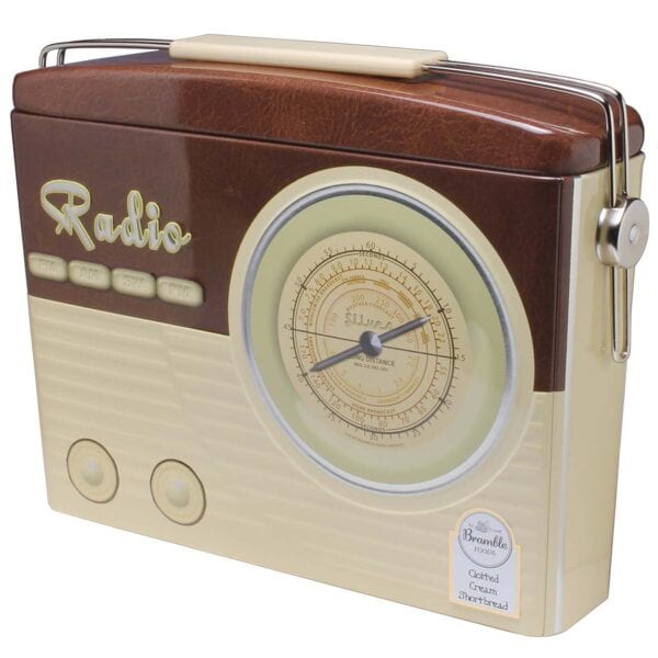 Brown Retro Radio Tin Shortbread Buttons – Bramble Foods Store