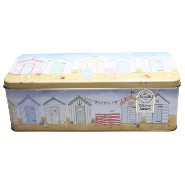 Embossed Seaside Rectangle Tin with Assorted Biscuits 300g