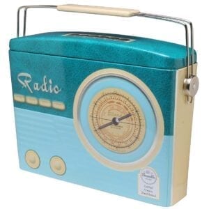 Blue Retro Radio Tin with Shortbread Buttons